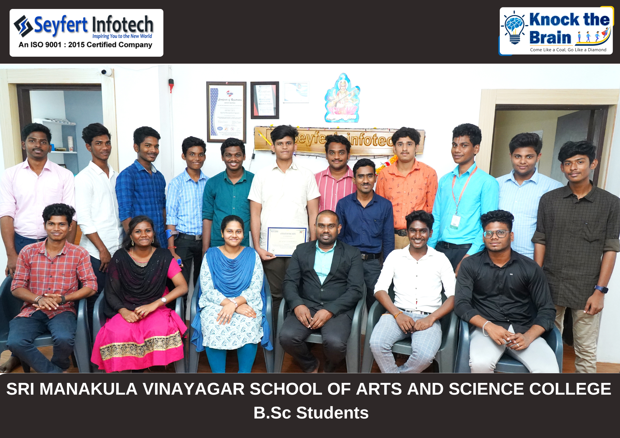 Students attending internship training at Knock The Brain Pondicherry